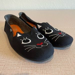 Bobs from Sketchers Black Cat Slip-On Catitude Flats size 11